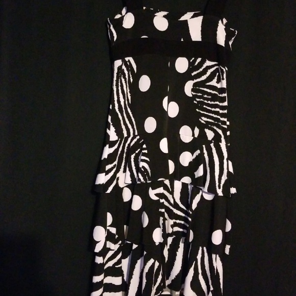 Franklyman Black & White Tiered Dress - Picture 6 of 6